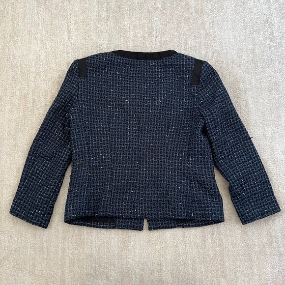 Vintage Jones New York Collection Tweed Blue Cardigan Blazer Jacket 6 - Picture 4 of 11
